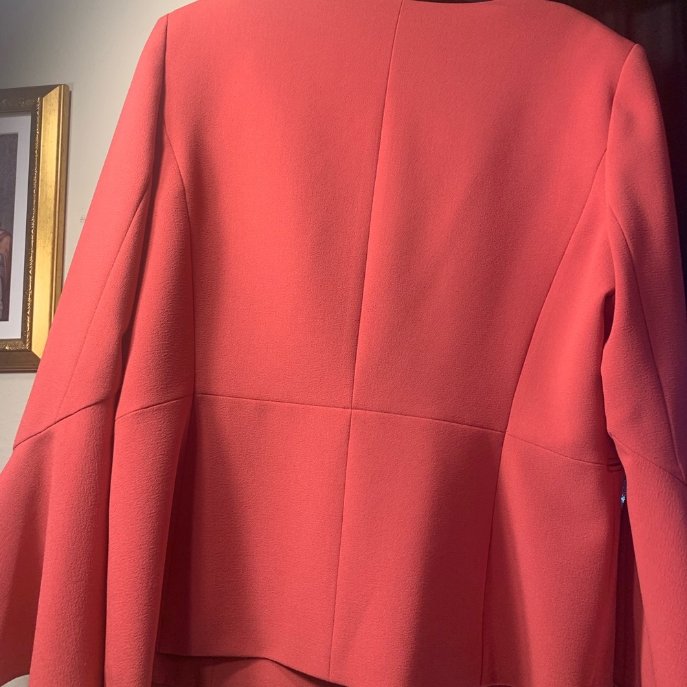 Tahari Vibrant Coral Blazer - Picture 6 of 6